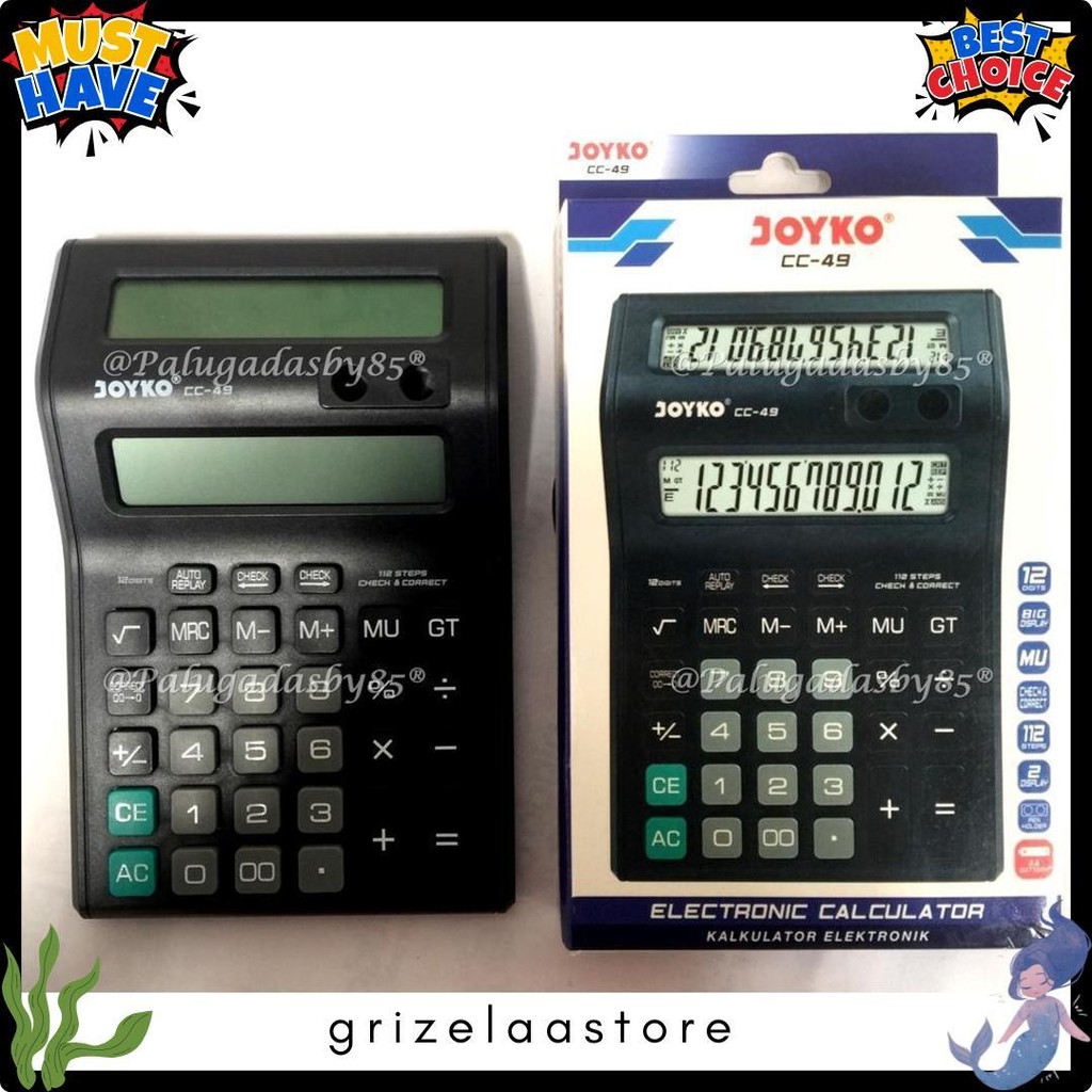 

Kalkulator Joyko Cc-49 12 Digits 2 Display (1 Biji) / Calculator Joyko Cc-49 / Joyko Cc 49 / Cc49 Flash Sale! Diskon Hingga 70%