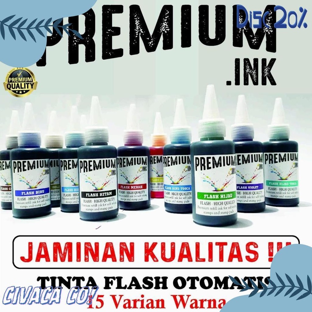 

Tinta Stempel Flash Otomatis 15 Varian Warna Kualitas Premium - Flash Ink Premium - Tinta Flash Refill Isi 100 Ml Flash Sale! Diskon Hingga 70%