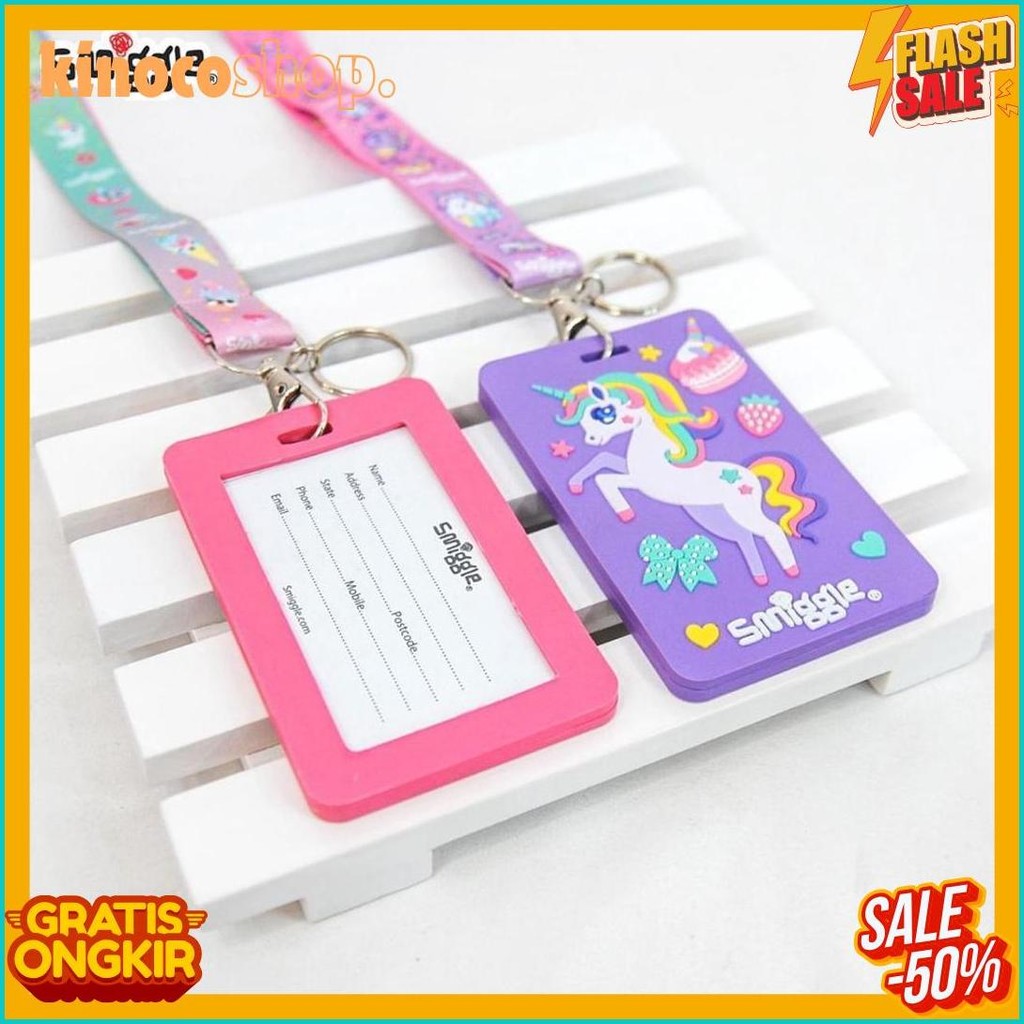 

Smiggle Bag Tag Card Holder Dengan Tali Lanyard Diskon Setengah Harga