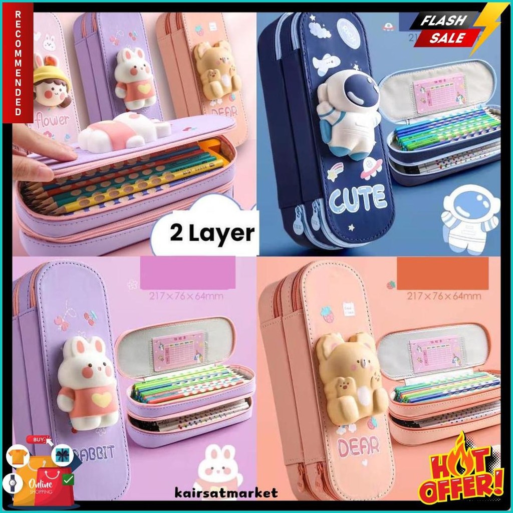 

Kotak Pensil 3D Squishy Tempat Pensil Hardcase Waterproof Pencil Case Anak Lucu 2 Tingkat 2 Lapis Terlaris! Produk Ini Banyak Dicari