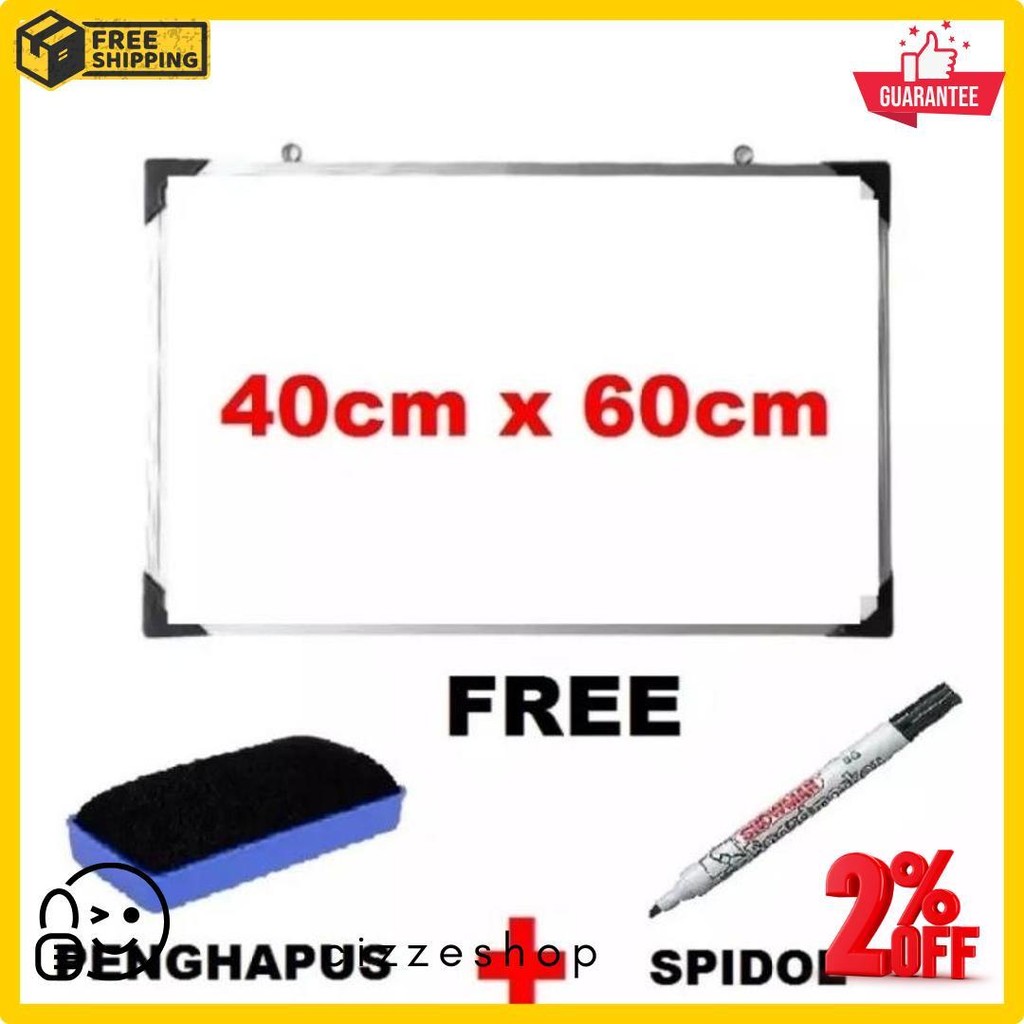

Papan Tulis Whiteboard 40 X 60 Cm Gratis Spidol Dan Penghapus List Alumunium Terlaris Diskon