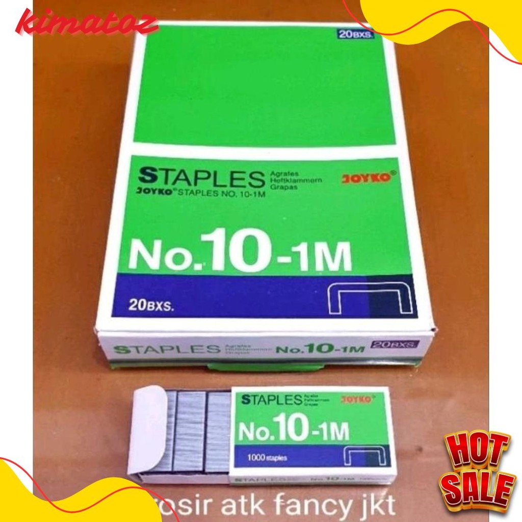 

( 1 Dus = 20 Pak Kecil ) 10-1M Staples Steples Isi Stapler Stepler Neces Joyko No. 10 - 1M Kecil Flash Sale! Diskon Hingga 70%