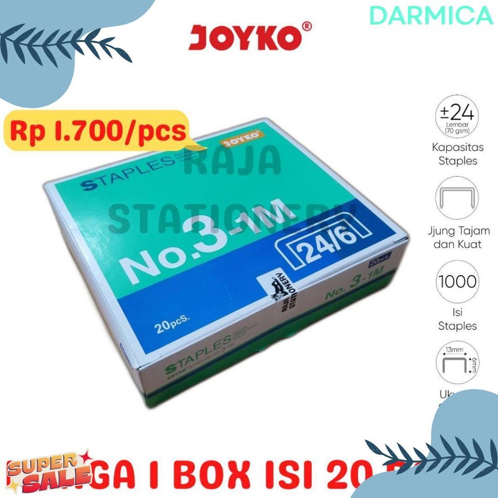 

Joyko Staples No.3 Isi Stepler Besar Hekter Joyko No.3-1M [20Pcs] Diskon