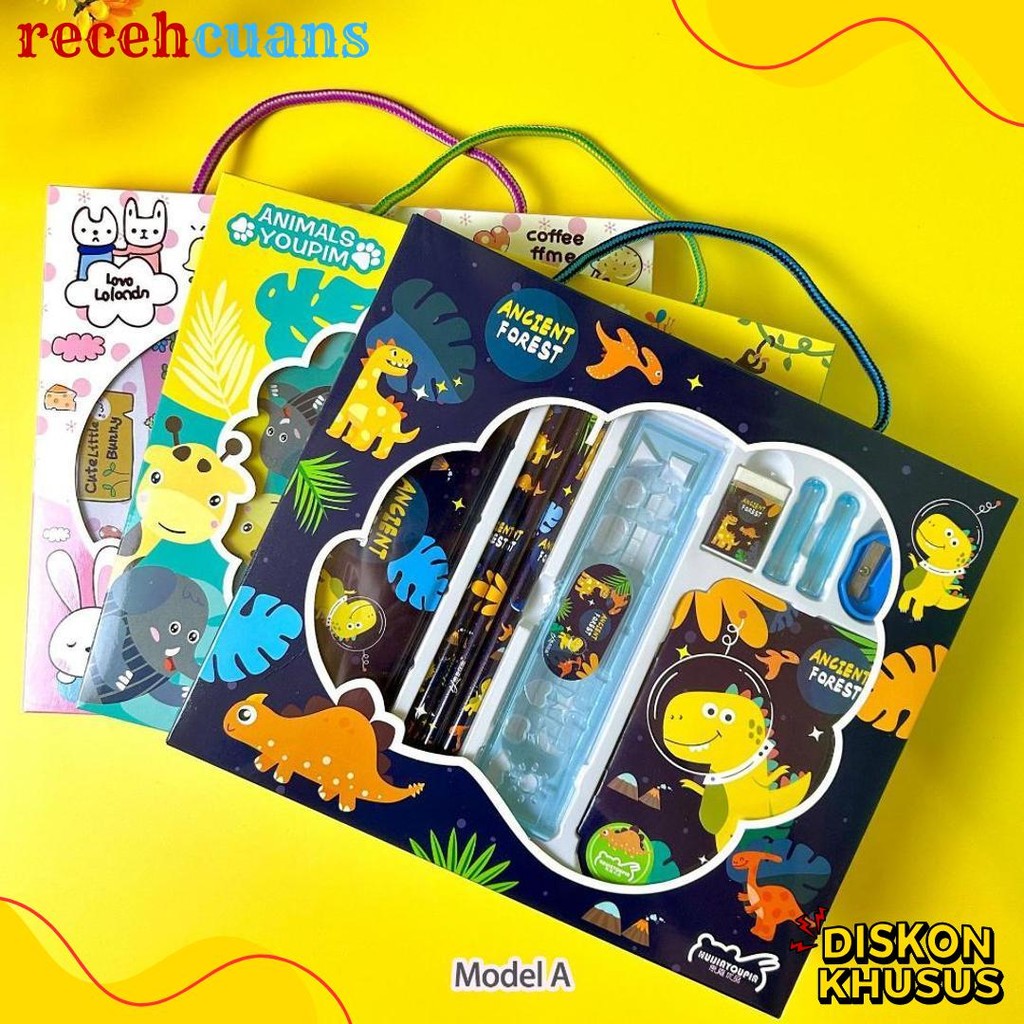 

Alat Tulis Set Paket Komplit 7 In 1 / Stationery Complete Lengkap / Kotak Pensil Anak / Souvenir Hadiah Kado / Sekolah Karakter Kartun Lucu Animal Hewan / Perlengkapan Tulis / Tempat Pensil Flash Sale! Diskon Hingga 70%