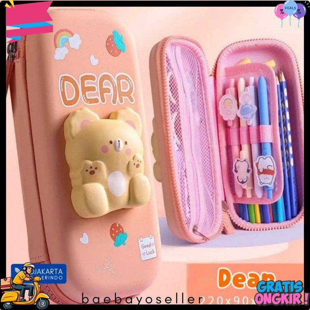

Kotak Pensil 3D Squishy Tempat Pensil Hardcase Waterproof Pencil Case Anak Lucu 2 Tingkat 2 Lapis Diskon Setengah Harga