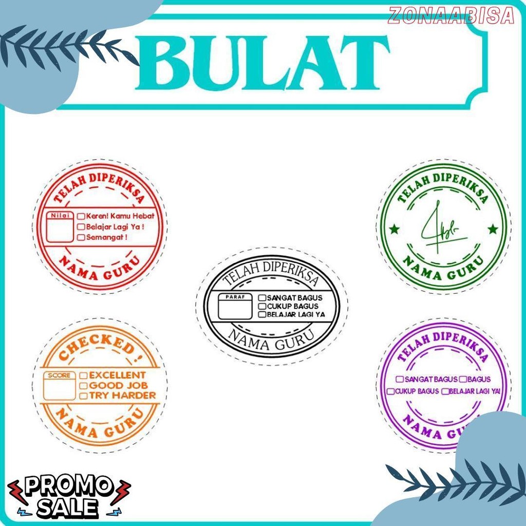 

Stempel Nilai Guru / Penilaian / Koreksi / Checked / Reward Siswa Murid Sekolah Diskon