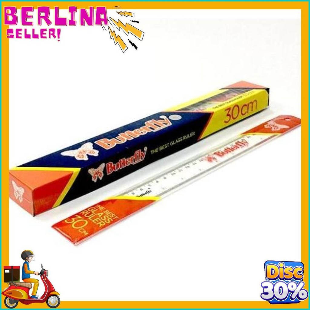 

Penggaris Butterfly 30Cm / Mistar Plastik Butterfly (12Pcs) Terlaris! Produk Ini Banyak Dicari