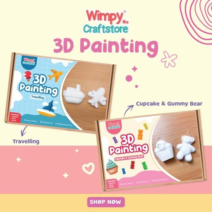

Baru Wimpy Craft Kit 3D Painting Gypsum Painting Art Set Melukis Anak Premium