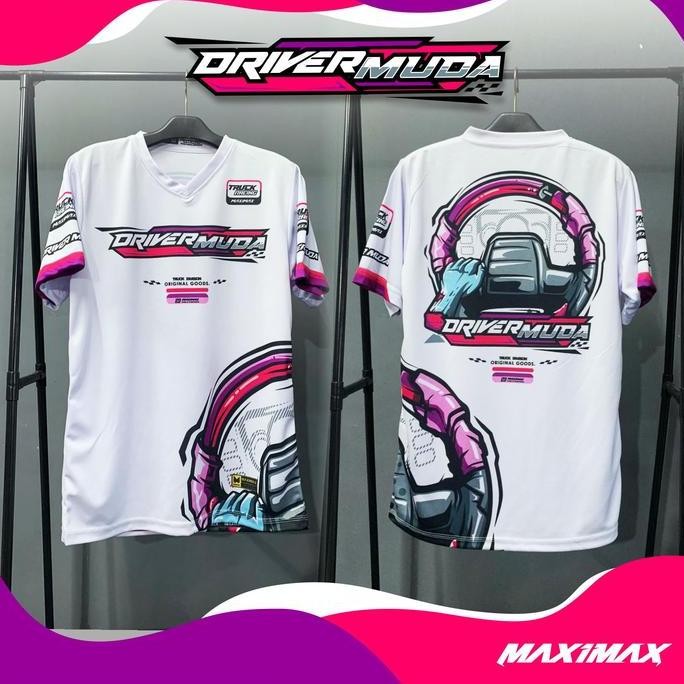 Jersey Truck | Jersey Driver Muda | Jersey Racing Premium - Maximax Apparel | Putih Pink Co