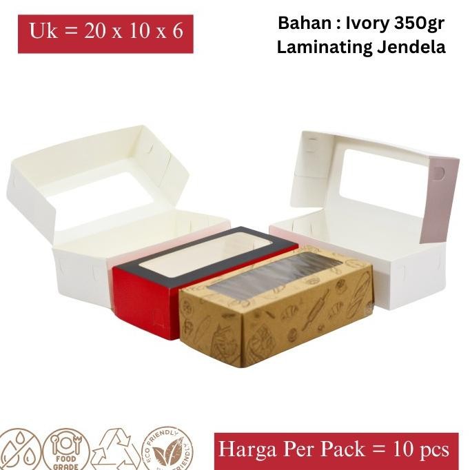 (Good) Box Kardus Kue / roti / serbaguna 20x10x6 berkualitas - laminating dof