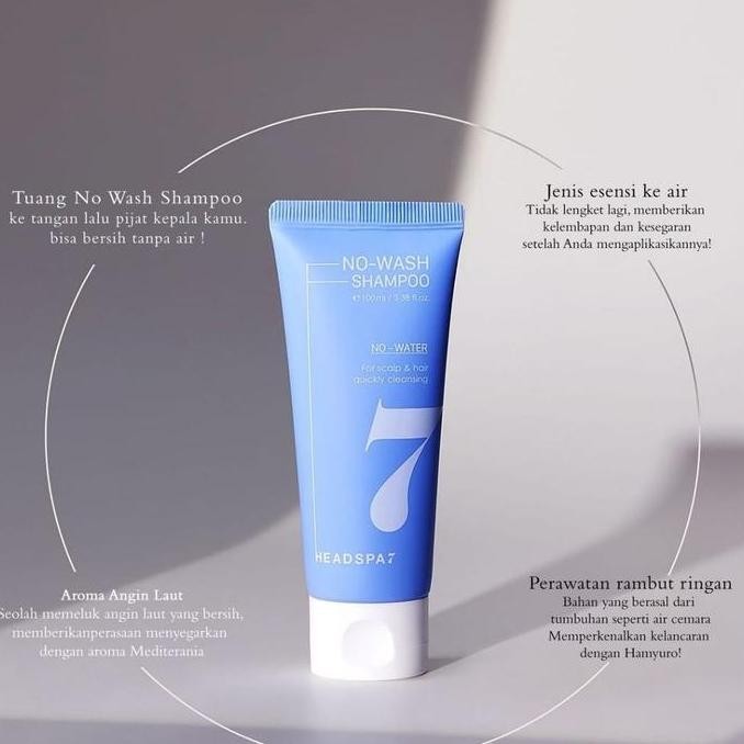 HeadSpa 7 Dry Shampoo No-Wash 100ml Lepek Membersihkan