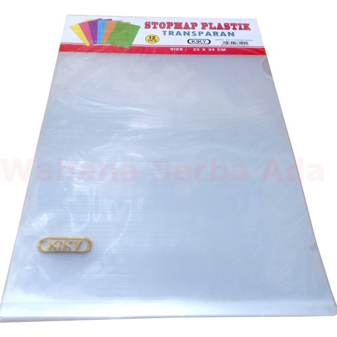 

Map L Folio F4 KIKY Clear Sleeve Plastik Transparan - 12 pcs