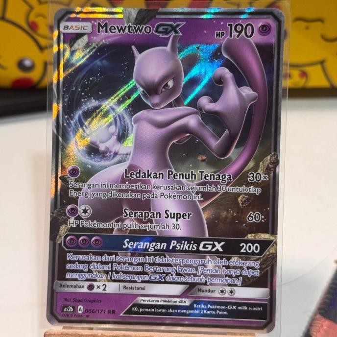 MEWTWO GX AS2B RR KARTU POKEMON INDONESIA TCG CARD 1404T