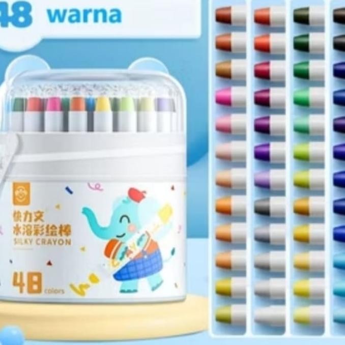 

Crayon Putar Washable 48 Warna Tidak Beracun - Silky 48 Color - Crayon Putar 48 Warna