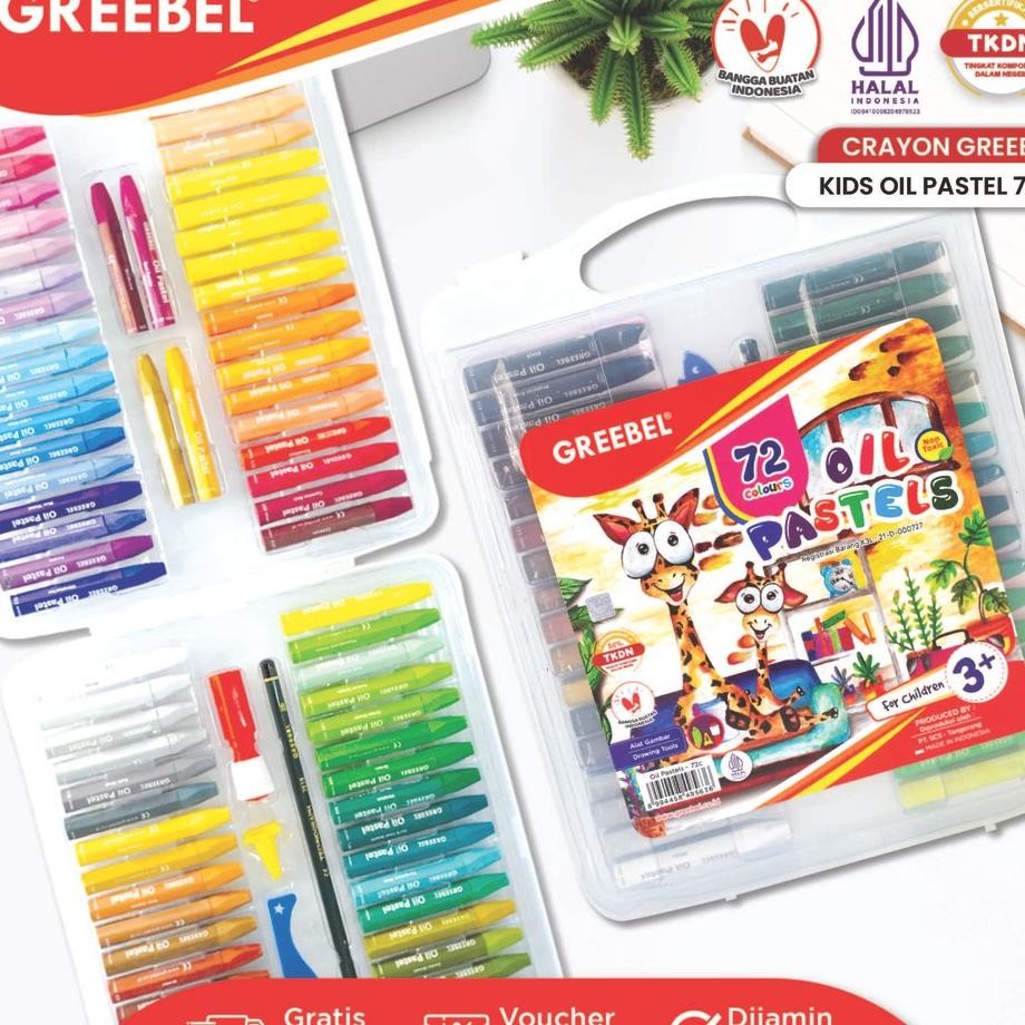 

Greebel Crayon Krayon 72 Warna Kids Oil Pastel / Crayon 72 Warna (Kop72) Crayon Set Greebel Mewarnai