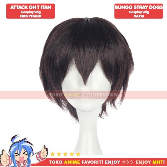 Wig Cosplay Anime Bungou Stray Dogs : Osamu Dazai Dark Brown