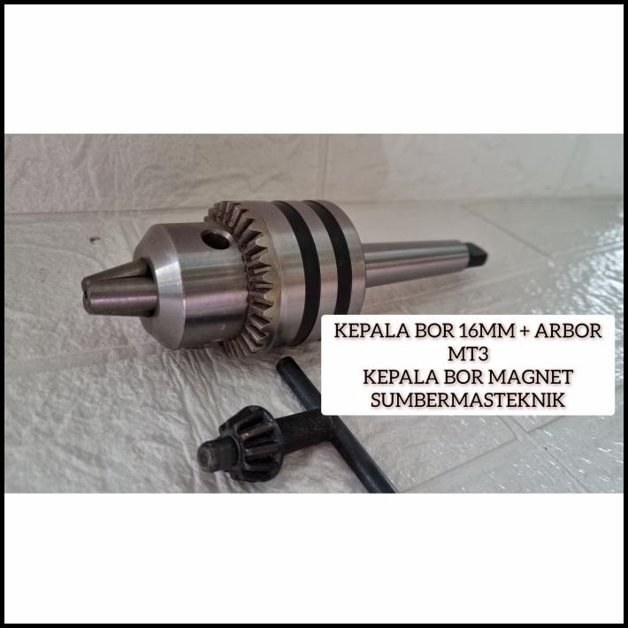 Kepala Bor Magnet 16Mm / Chuck Bor 16Mm Set Arbor Mt3 Untuk Bor Magnet