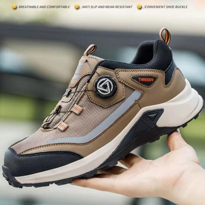 Sepatu Safety Import Model Tali Putar Boa System Ujung Besi Sporty Safety Shoes Anti Paku Safety Sho