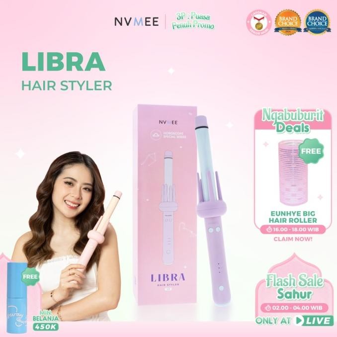 BEBAS ONGKIR - [NEW] - NVMEE - Libra Hair Styler 2.0 | Catokan Keriting Otomatis | Corner Beauty
