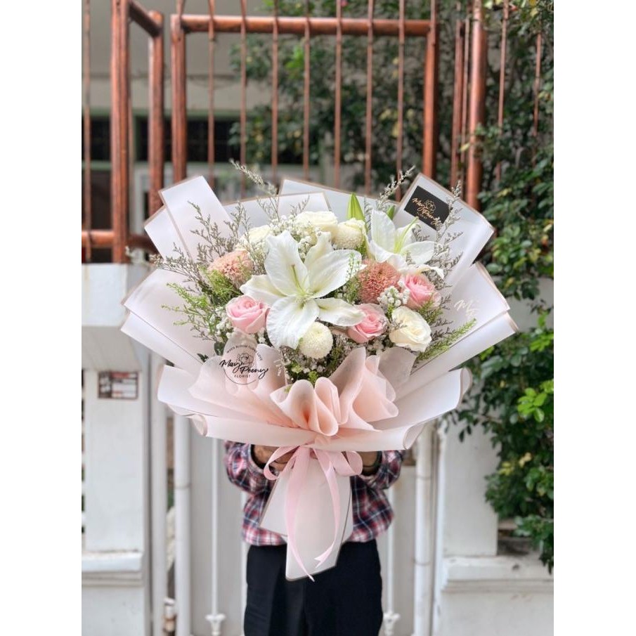 FRESH LILY BOUQUET LARGE SIZE - BOUQUET BUNGA LILY BUNGA ASLI FLORIST Terlaris