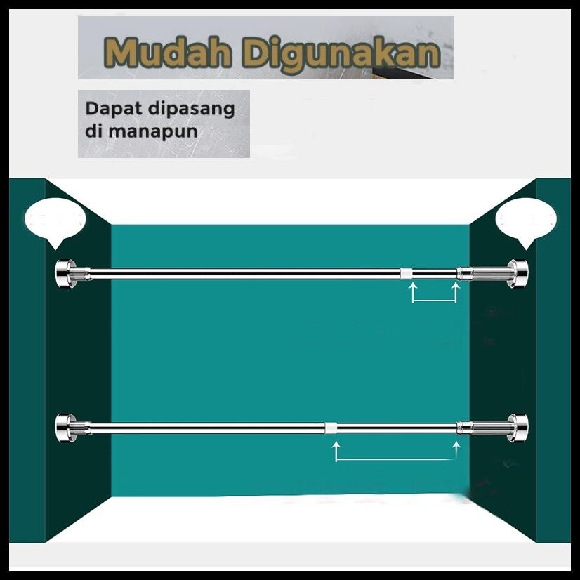 TIANG GORDEN FLEKSIBEL JEMURAN BAJU TIANG BESI GORDEN REL HORDENG TIANG FLEKSIBEL GORDEN TANPA PAK G