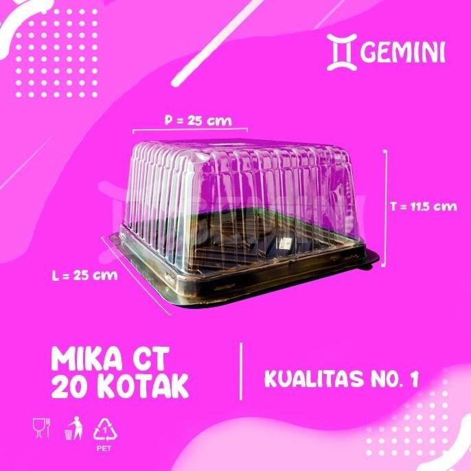 (Good) MIKA TUMPENG KOTAK 20 CM/ MIKA TART/ MIKA KUE ULANG TAHUN/ KOTAK KUE