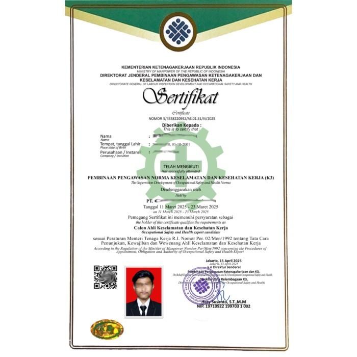 k3 umum pekerjaan penunjang