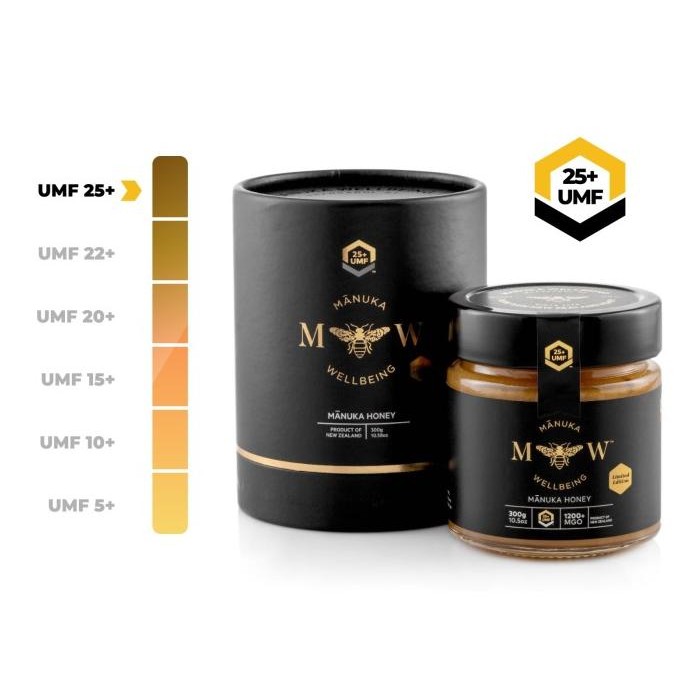 

Manuka Wellbeing Madu Premium New Zealand UMF 25+ / MGO 1200, 300 Gram PRA