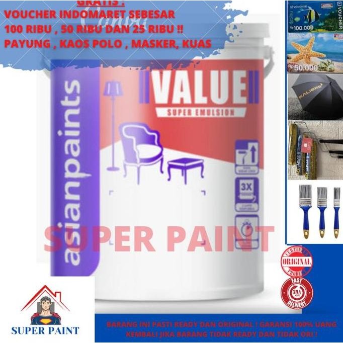 Cat Tembok & Plafon ASIAN PAINT APKO VALUE Super Putih White 25kg PAIL