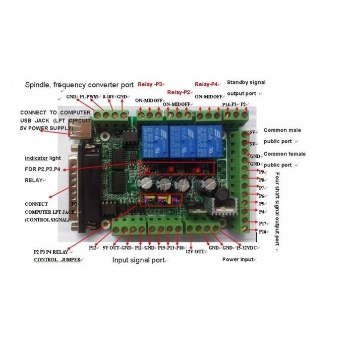 Mach 3 CNC 6 axis Stepper Motor Controller Board USB input