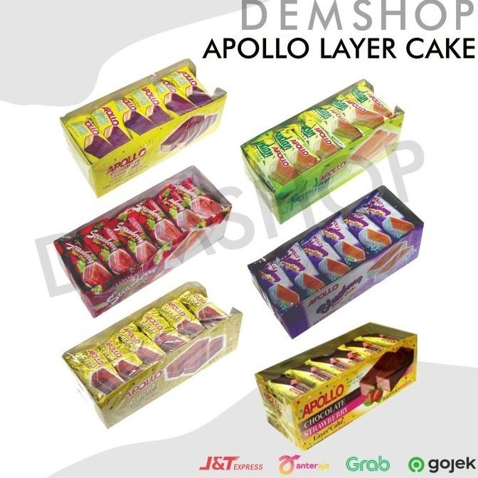 

(Good) APOLLO LAYER CAKE 24 pcs - Pandan Cokelat Chocolate Strawberry Blueber