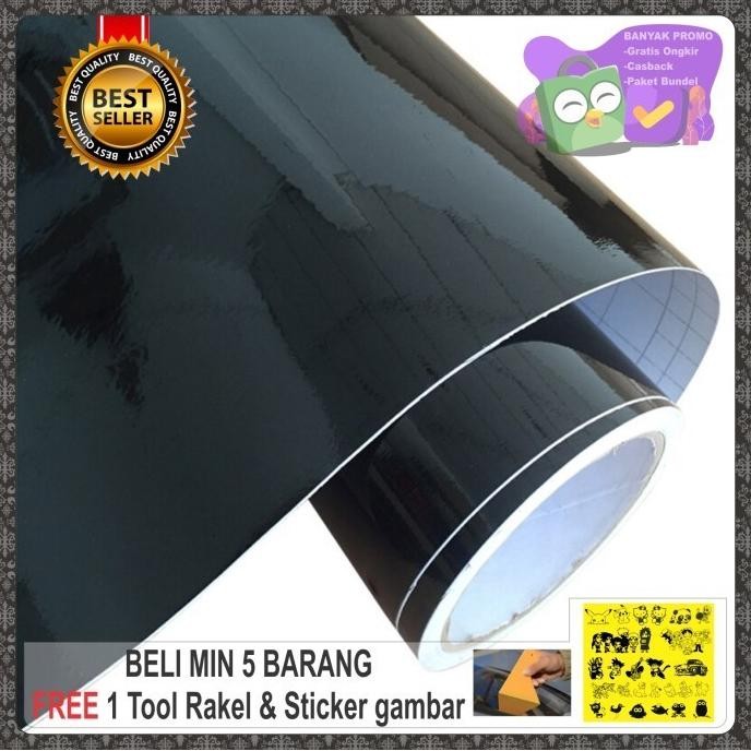 (Good) Stiker hitam glossy/metalic / skotlet hitam glossy/metalik