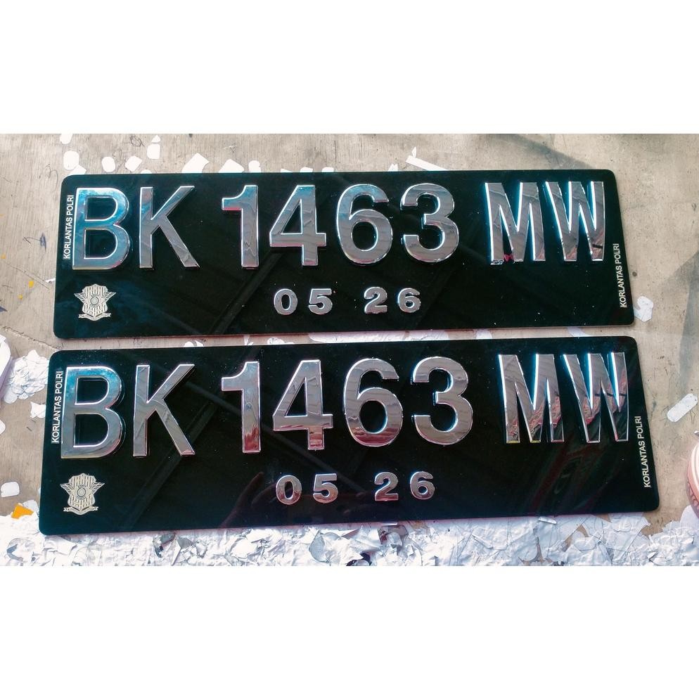 plat mobil Timbul Chrome Cembung