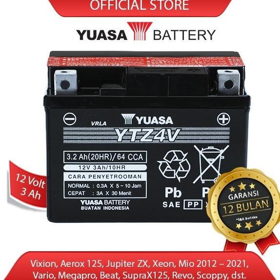 Yuasa Aki Motor YTZ4-V MF (PENGIRIMAN KURIR YUASA)