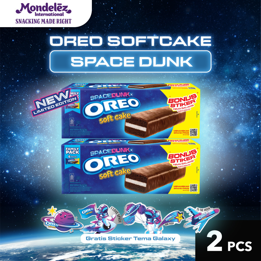 

2 Box Oreo Bolu Soft Cake Box Isi 6 Pcs - 96g (6 Pcs x 16g) [ Space Dunk Edition ] | Untuk Camilan bersama keluarga