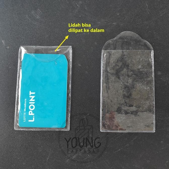 

fgs-3 Plastik Mika Cover Kartu eToll / ATM / KTP / ID CARD uk. 6x11 (1 PACK ISI 100) versi lidah lipat Sale