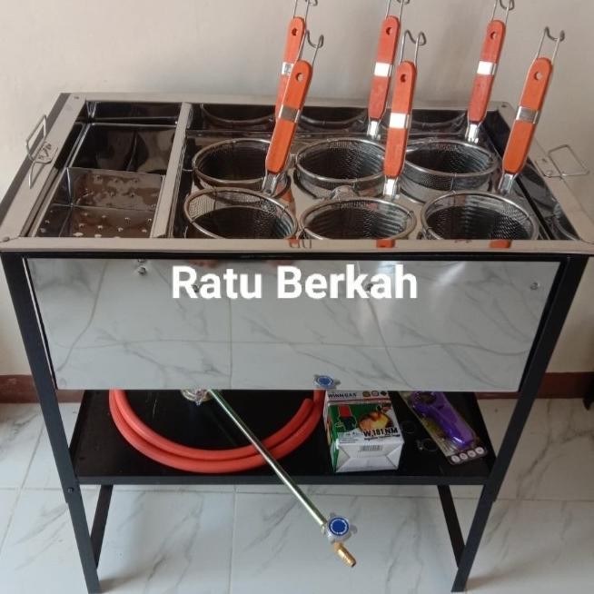 Dandang bakso / tong mie ayam kotak lubang 6 / dandang ALU