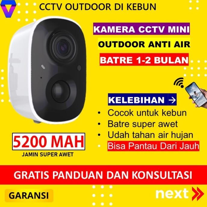 CCTV Outdoor Wifi Waterproof Ip Camera Kamera Pengintai Mini Portable Kebun Baterai Tanpa Kabel Tekn