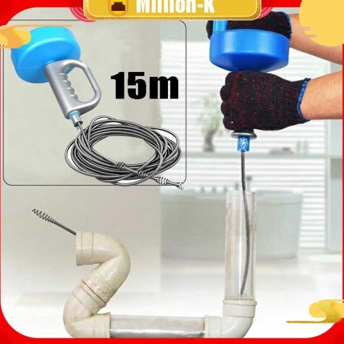 Pipe Cleaner 15 Meter Alat Kawat Pembersih Saluran Pipa Mampet Meter
