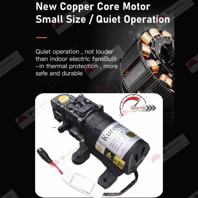 Pompa Air Otomatis 250psi DC Water Pump 100W Alat steam jet cleaner