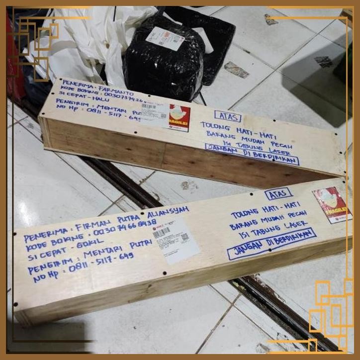 

[MTP] PACKING KAYU BUSA DAN PLASTIK BUBBLE KHUSUS TABUNG LASER