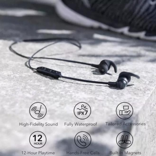 Promo Anker Soundbuds Flow Earphone Bluetooth With Mic A3234 Original Resmi