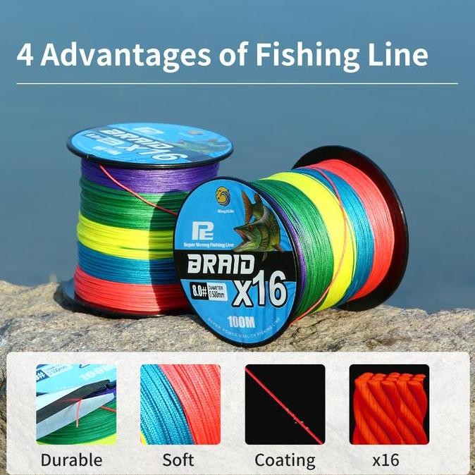 Grosir Bingolife Senar Pancing Profesional Jepang X12 X16 Pe 100M Pancing Laut Kuat Dan Tahan Aus Me