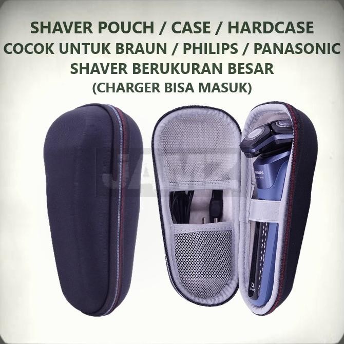 Shaver Pouch Hardcase for BRAUN / PHILIPS / PANASONIC Shaver Case Tempat Penyimpanan Alat Cukur Trav
