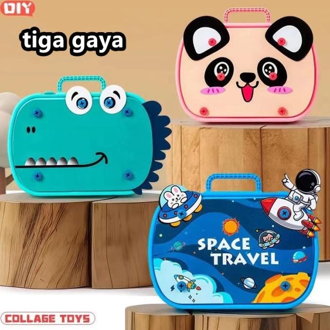 Maiman Edukasi Anak Drill Box Set Toys / Mainan Bor Obeng Anak DIY murah