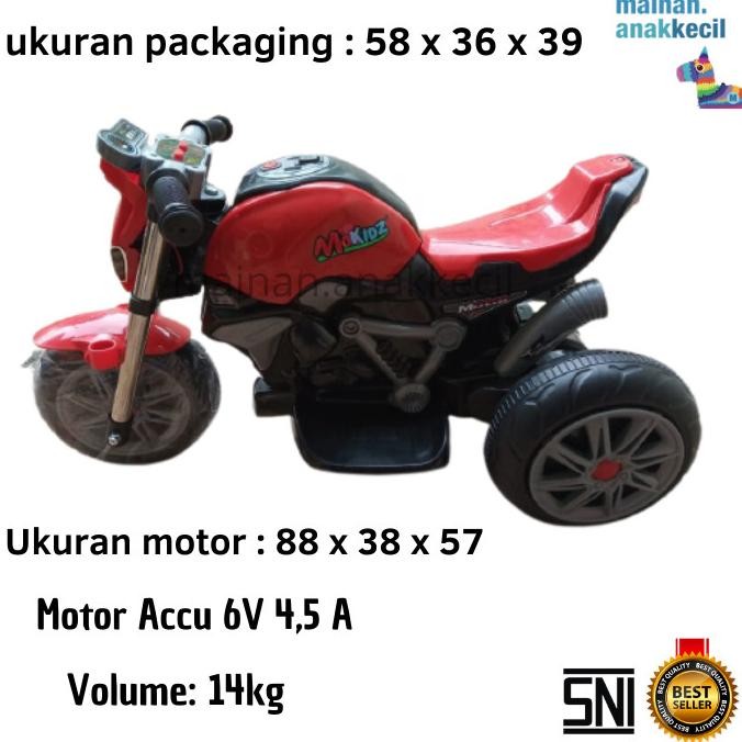 vf-52 Mainan Anak Motor Aki Accu Motor Sport Roda 3 MOKIDZ Original
