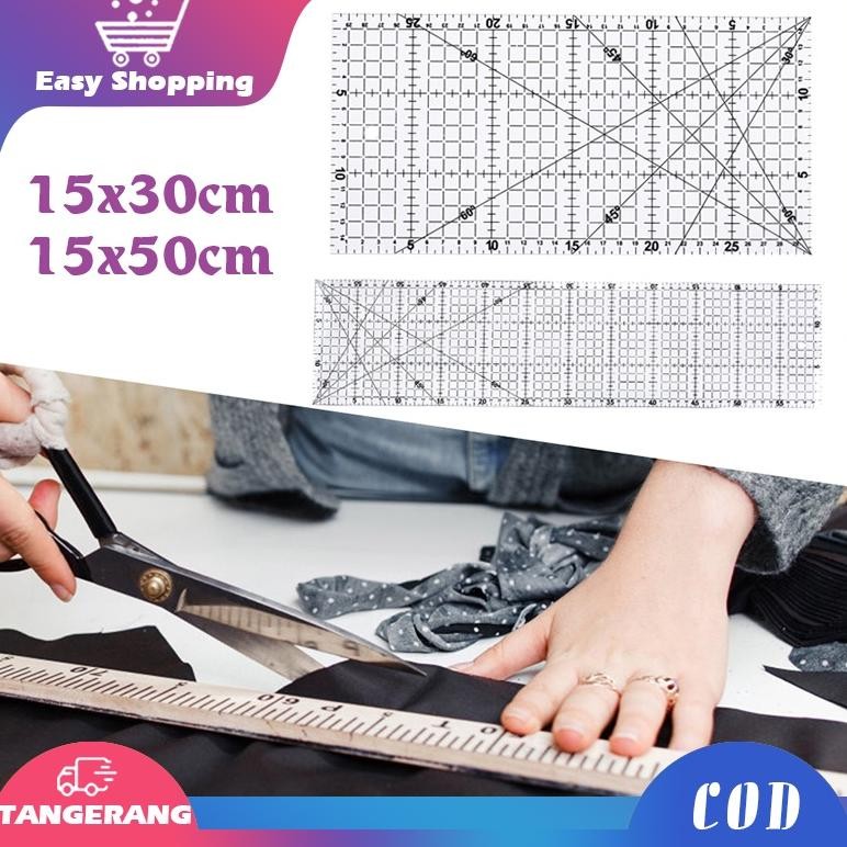 

h-4 Penggaris Jahit Quilting Ruler Akrilik Tebal Desain Patchwork Ruler Penggaris Pola 15cm X 50cm Untuk Alat Jahit Sale