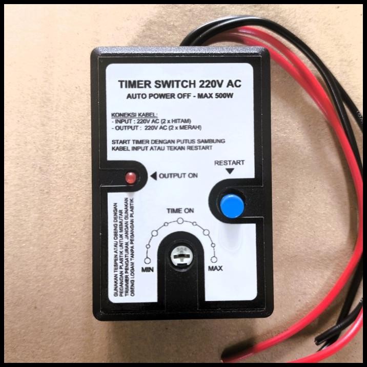 Timer Switch 500W (Auto Off) Saklar On-Off Listrik 220V Ac -Watt Besar
