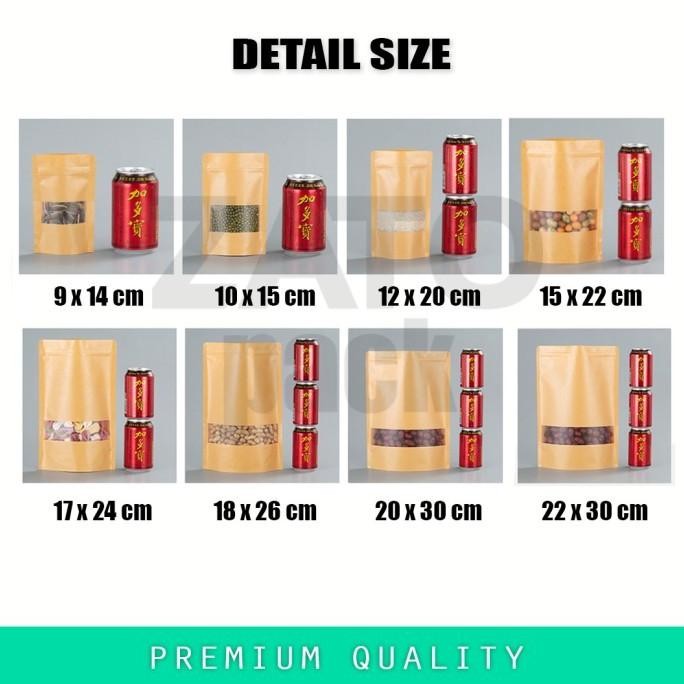(Good) 10x15 Kraft paper bag BROWN standing pouch ZATOPACK kemasan packaging