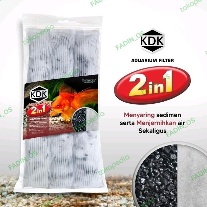 (Good) Karbon Aktif + Busa Dacron Filter Aquarium Penjernih Air 2 in 1 KDK